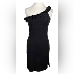 Ralph Lauren Vintage Y2K Black One-Shoulder Dress with Ruffle